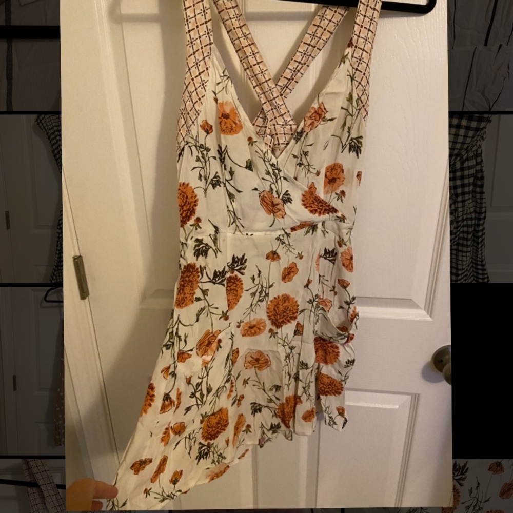 Floral cross back sun dress